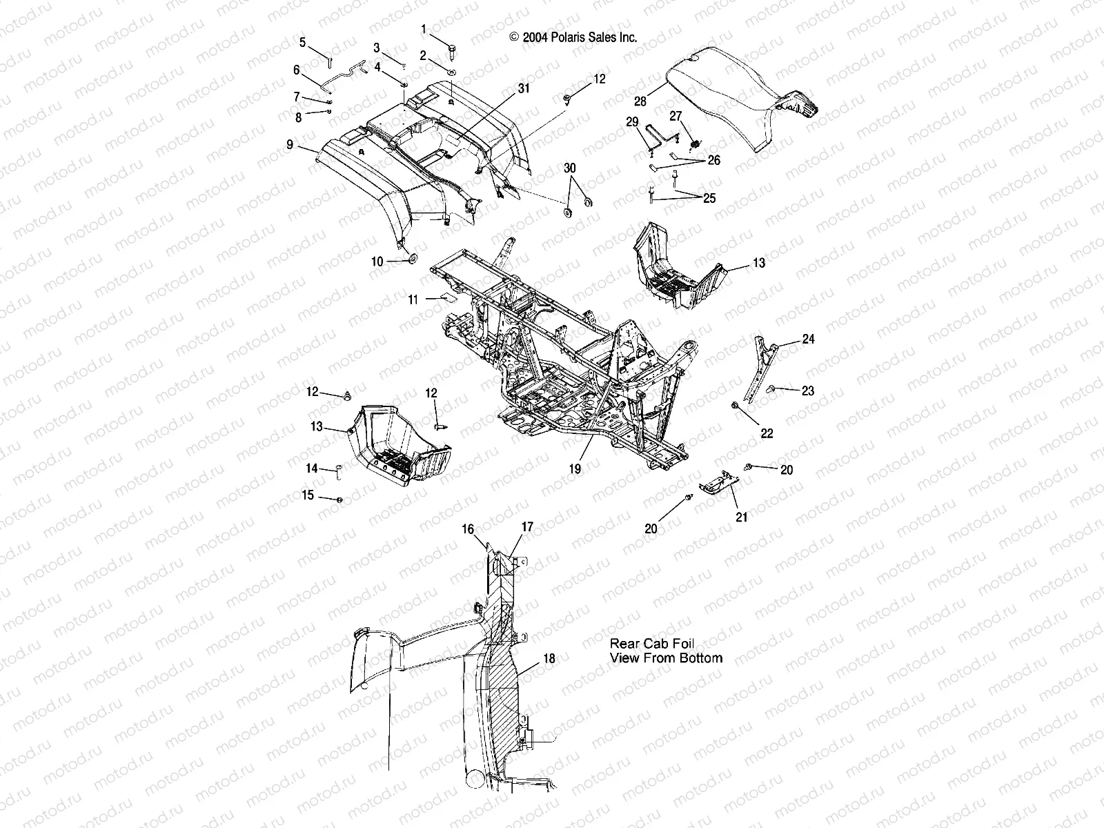 CAB | CAB, REAR and SEAT - A05MH76AC/AT/AU/AW (4977217721A03)