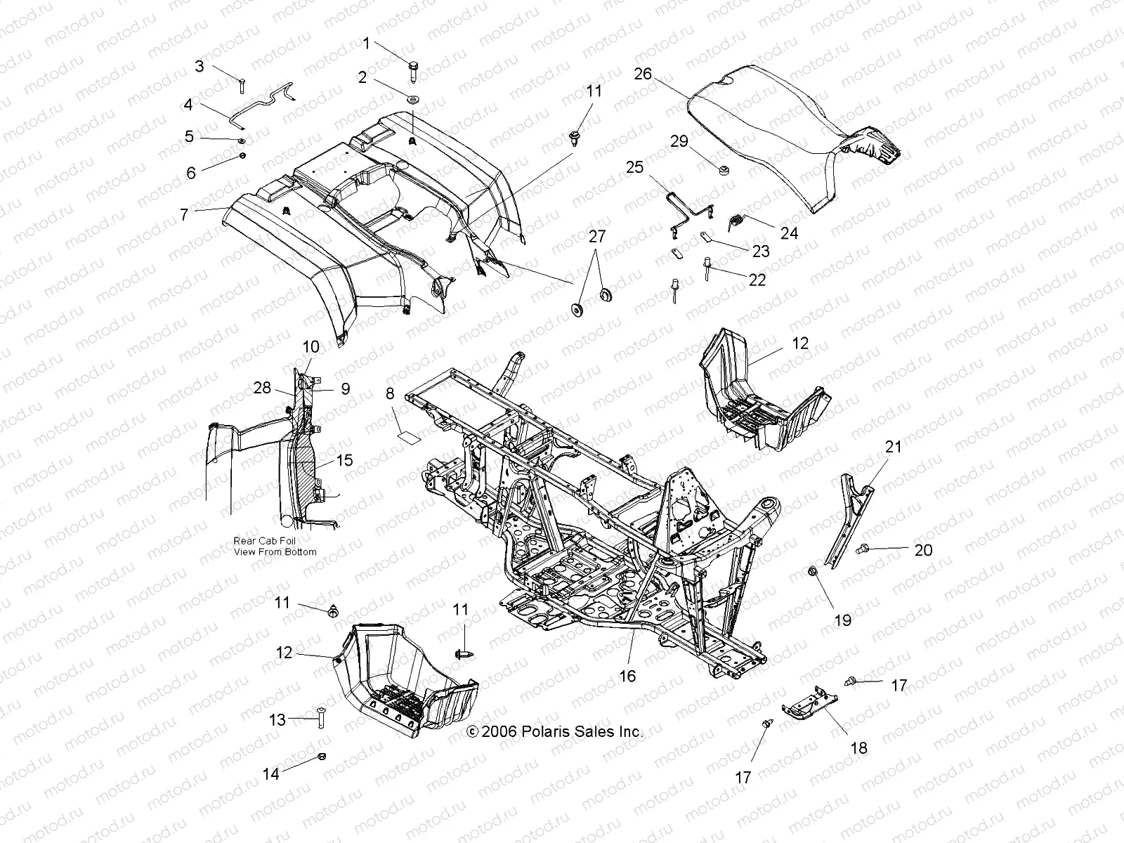 CAB | CAB, REAR and SEAT - A07MH68AX/AY/AZ (49ATVCABRR07700)
