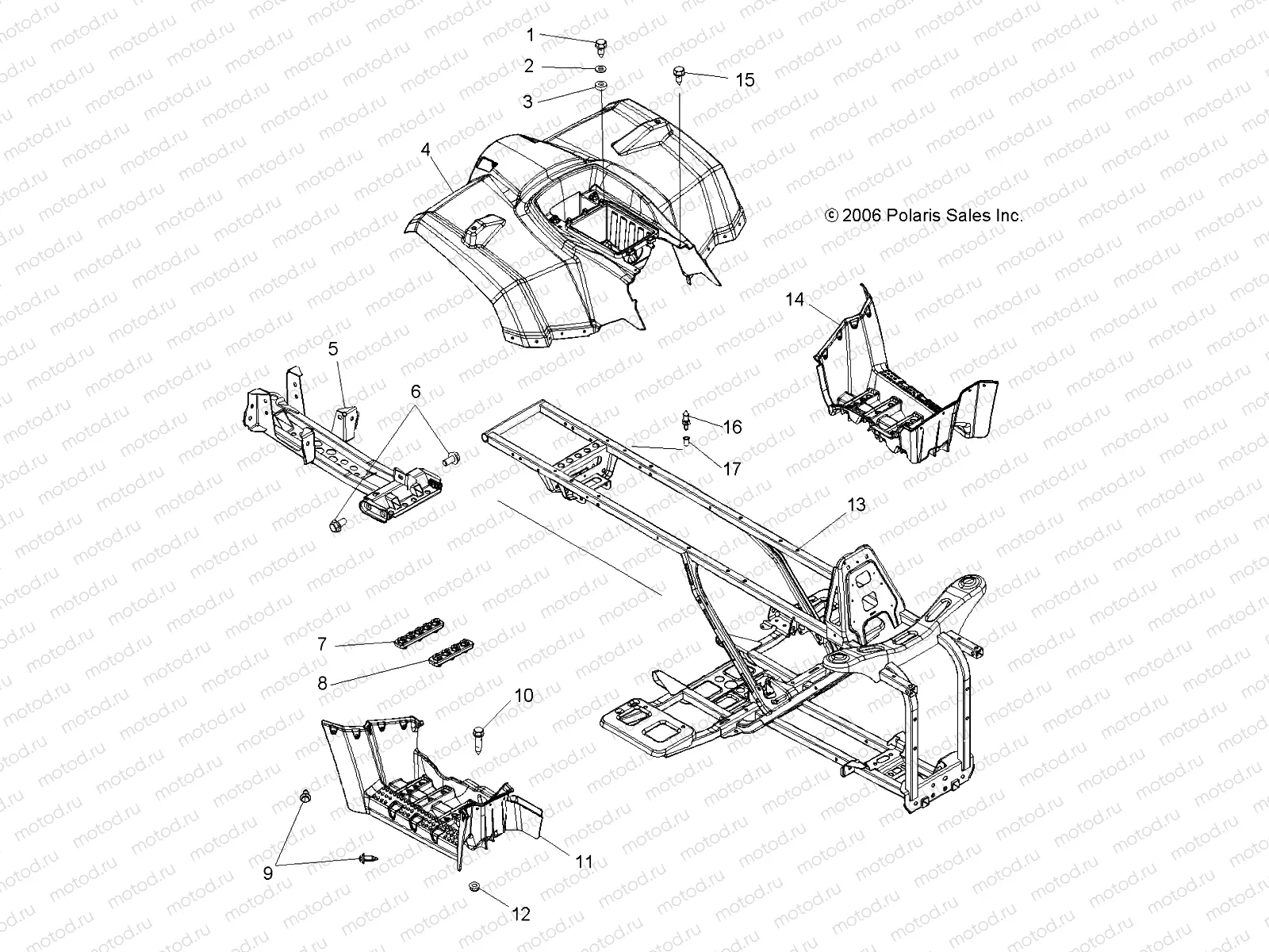 CAB | CAB, REAR, FRAME and FOOTWELLS - A07LB27AA/AC/LH27AA/AB/AC/AD/AL (49ATVCABRR07HAWK)