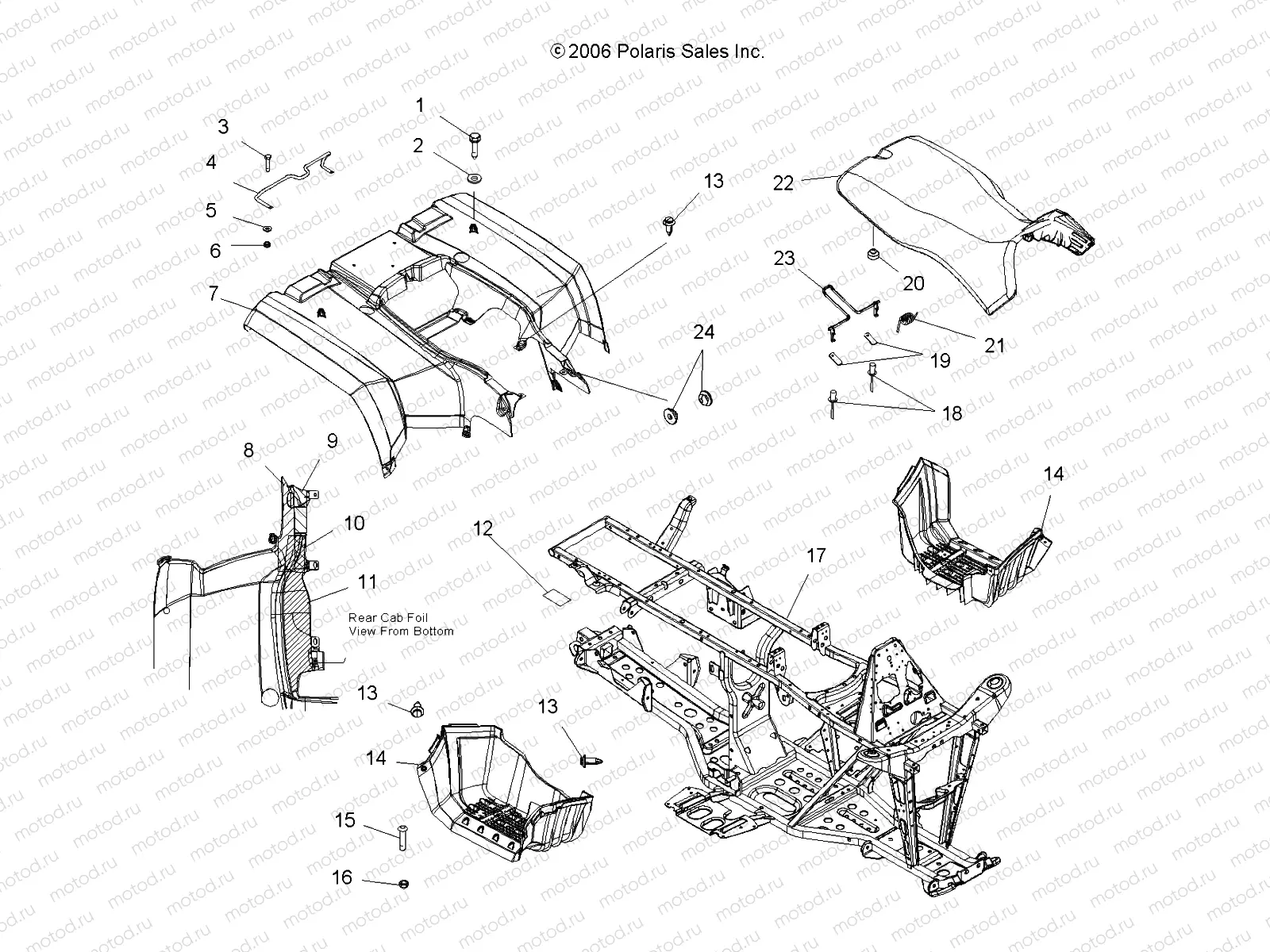 CAB | CAB, REAR, SEAT and FRAME - A07MH50FC (49ATVCABRR500EFI)