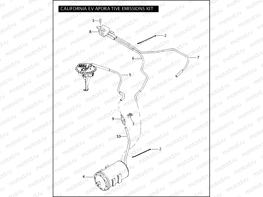CALIFORNIA EVAPORATIVE EMISSIONS KIT