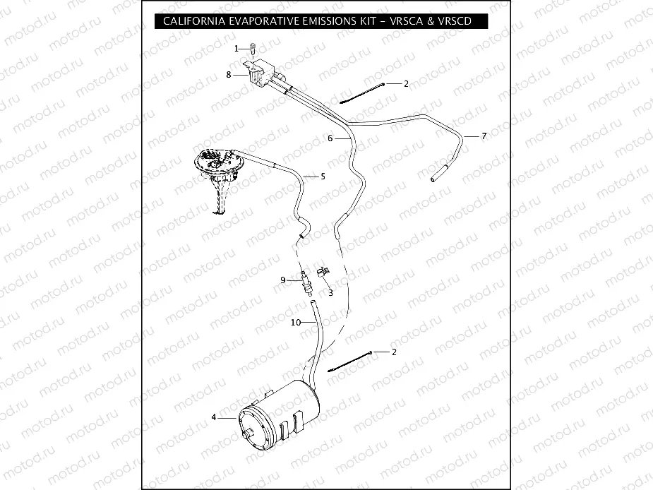 CALIFORNIA EVAPORATIVE EMISSIONS KIT - VRSCA & VRSCD