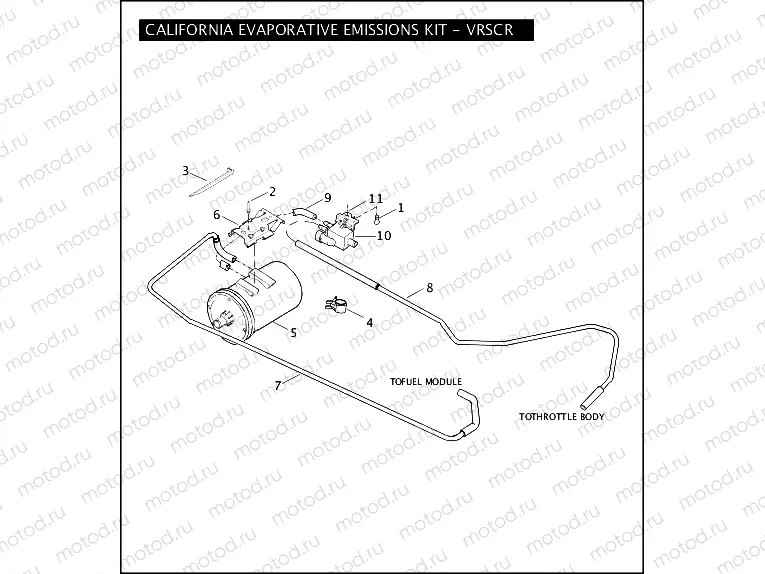 CALIFORNIA EVAPORATIVE EMISSIONS KIT - VRSCR