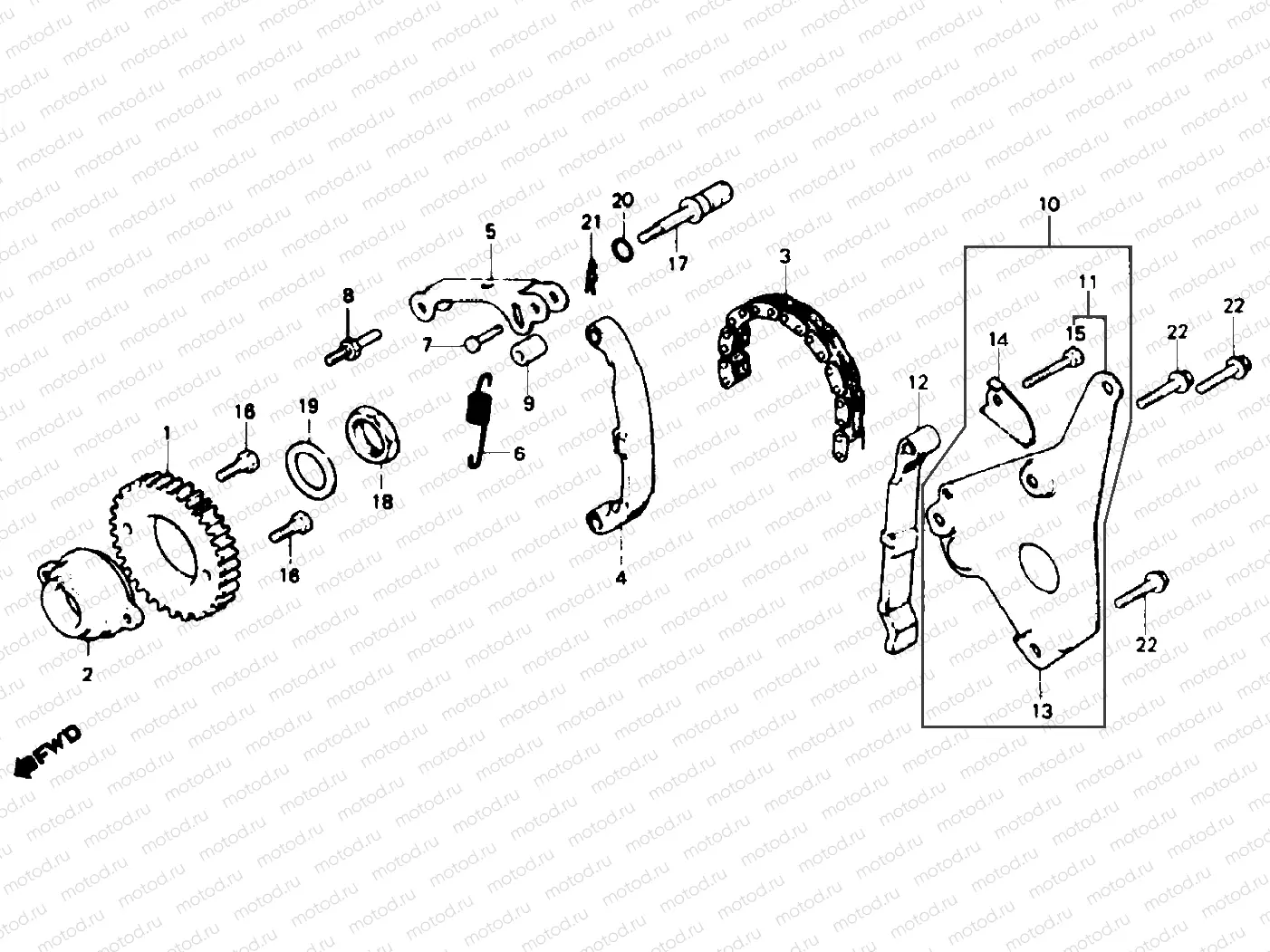 Cam chain & tensioner (Area CM)