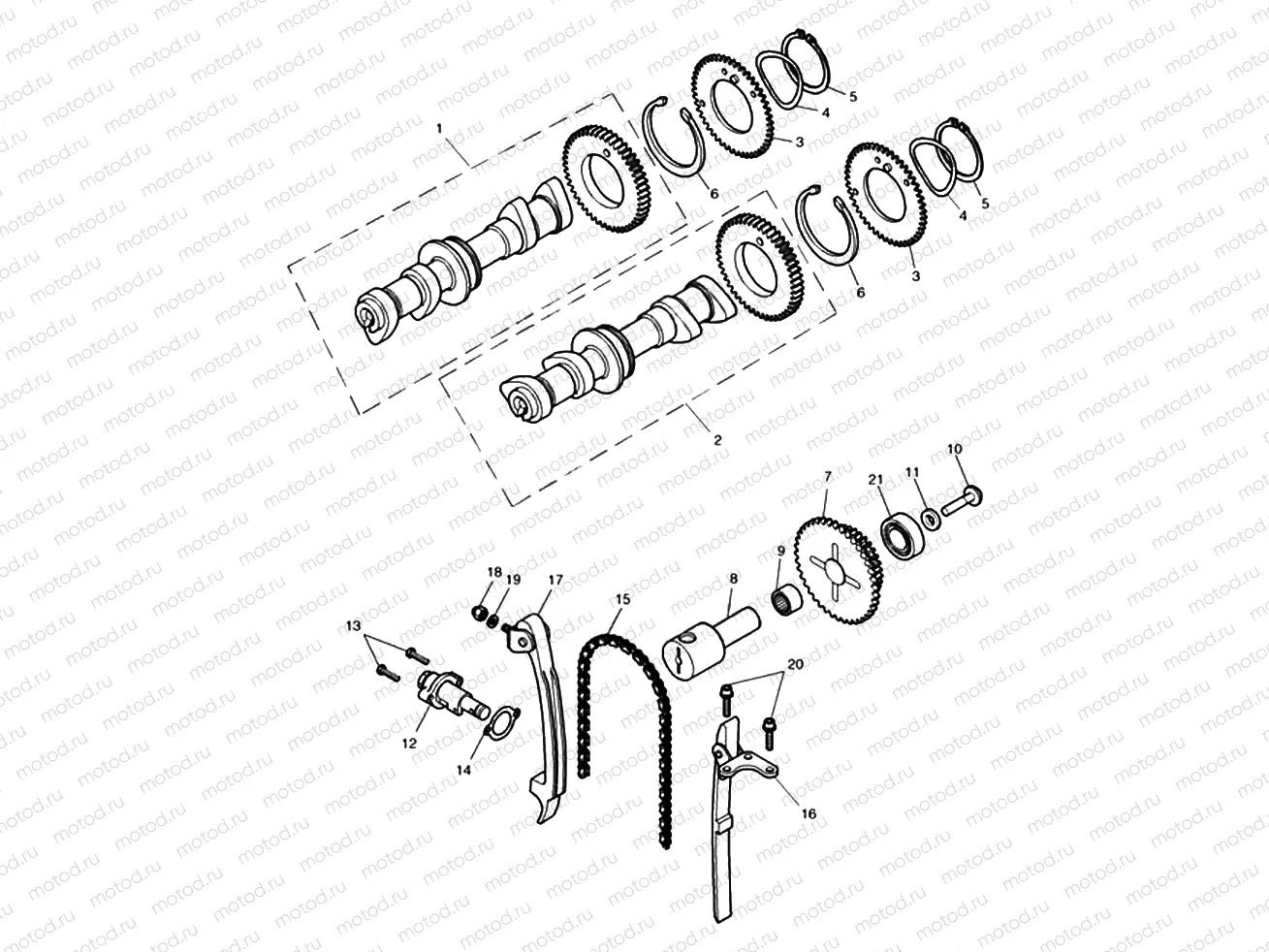 Camshaft and Drive ENG NO 186917