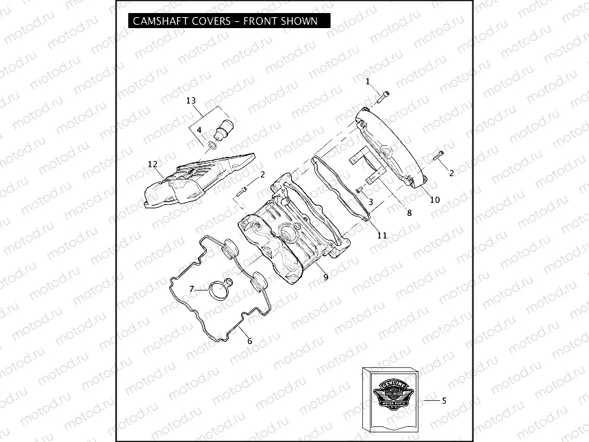 CAMSHAFT COVERS - FRONT SHOWN