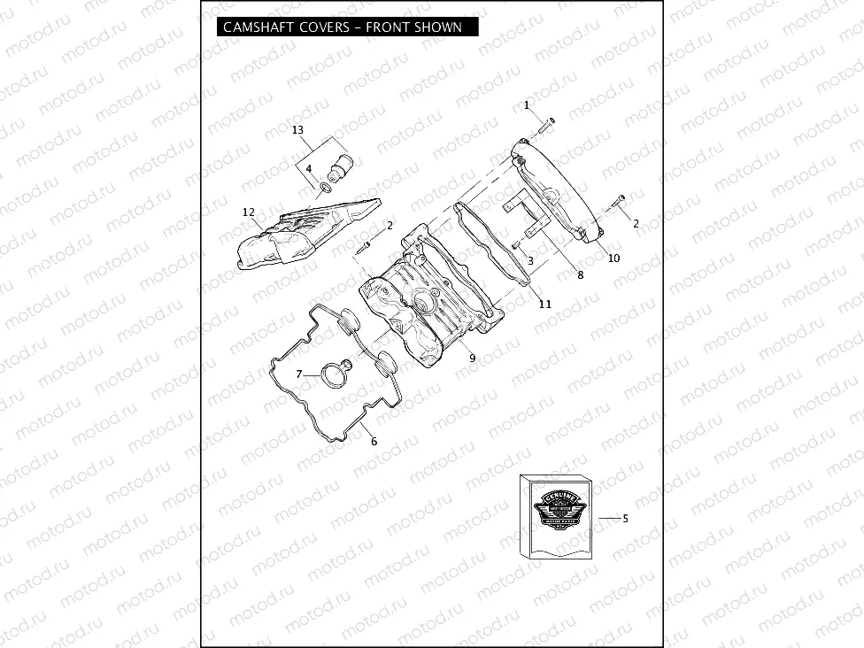 CAMSHAFT COVERS - FRONT SHOWN