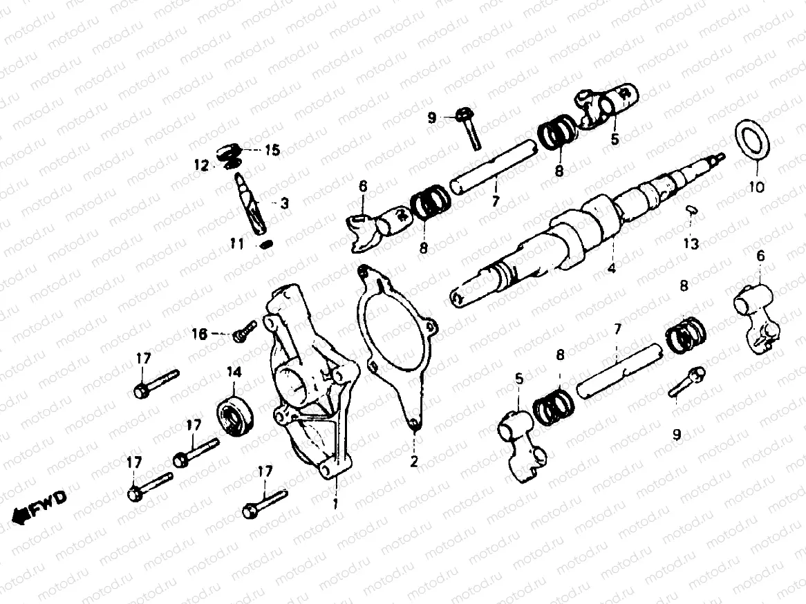 Camshaft & lower rocker arm