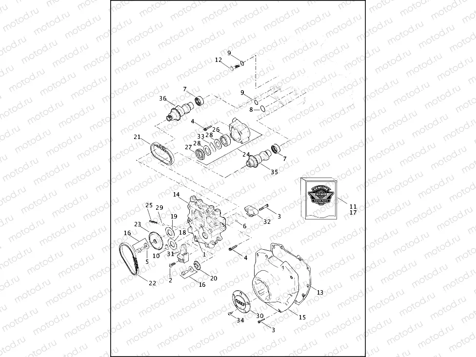 CAMSHAFTS AND CAMSHAFT COVER - TWIN CAM 103â¢