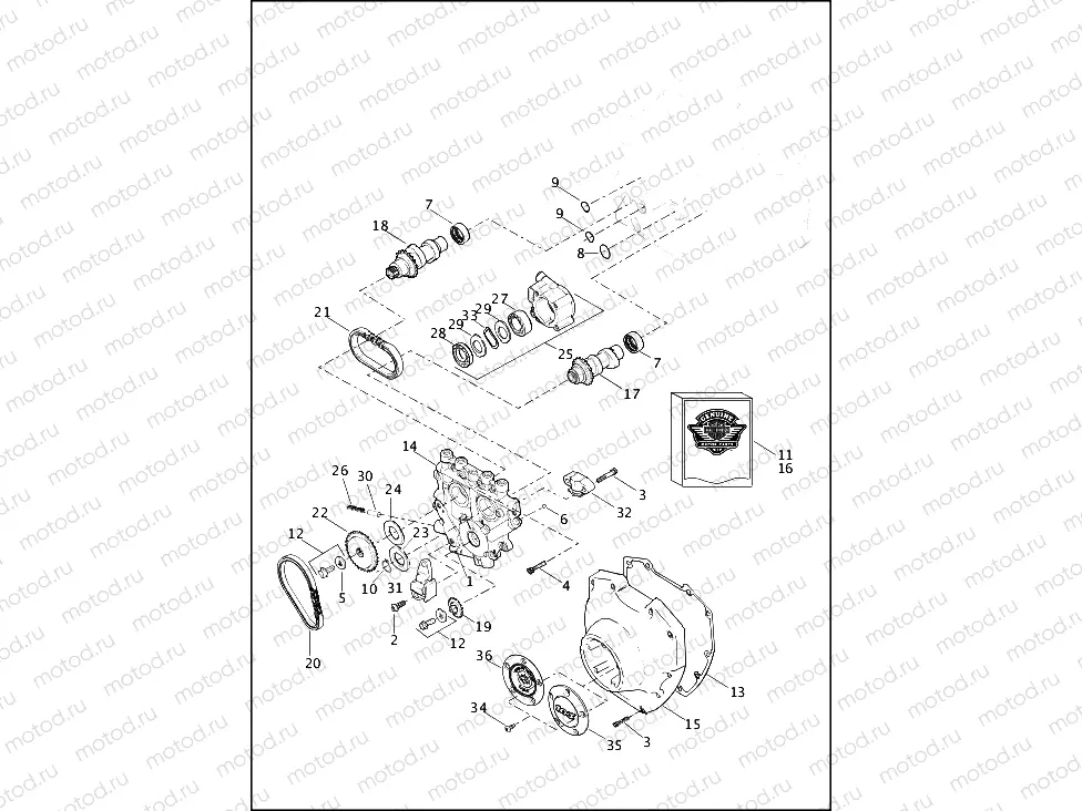 CAMSHAFTS AND CAMSHAFT COVER - TWIN CAM 103â¢