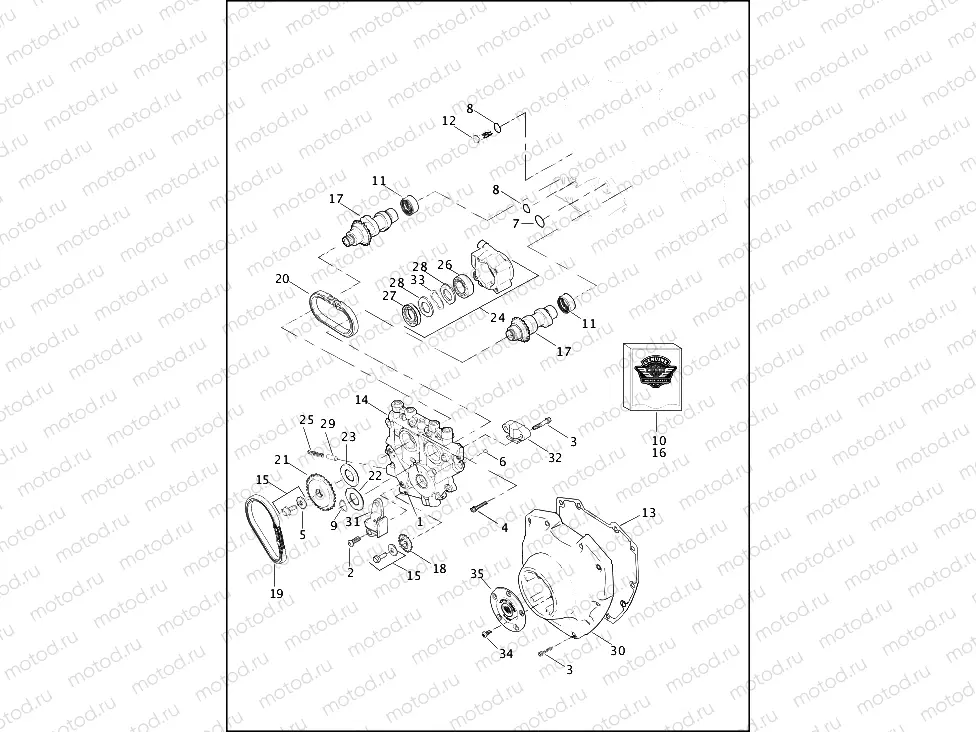 CAMSHAFTS and CAMSHAFT COVER - TWIN CAM 110â¢