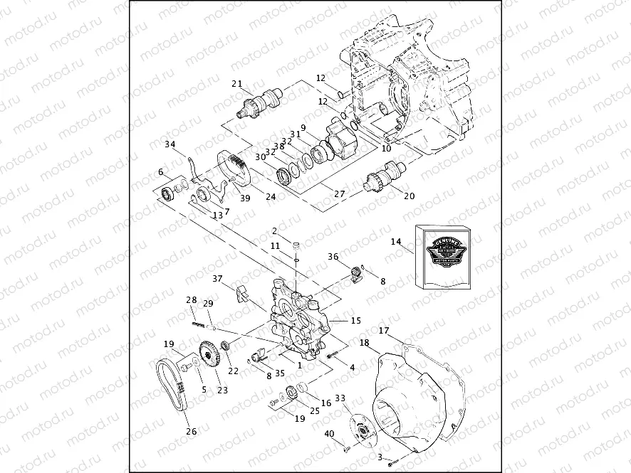 CAMSHAFTS AND CAMSHAFT COVER - TWIN CAM 88â¢