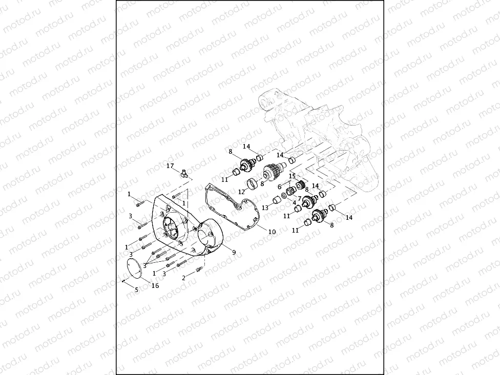 CAMSHAFTS AND GEARCASE COVER