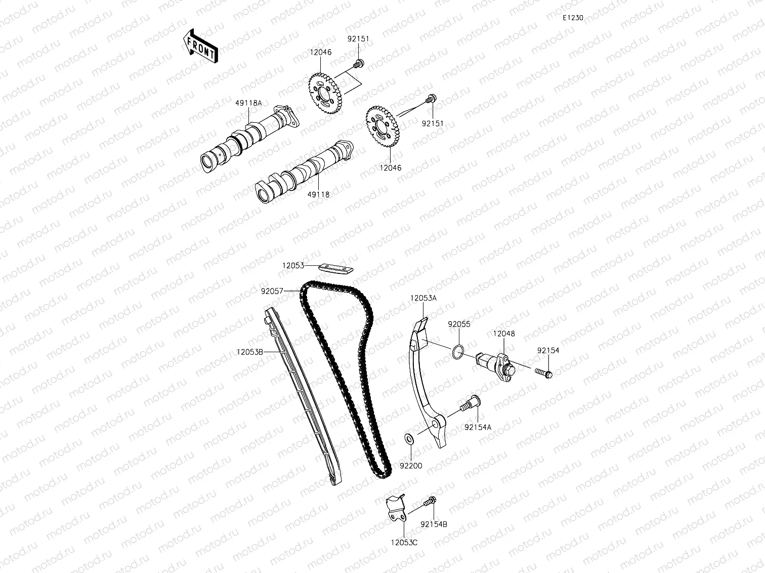 Camshafts and tensioner