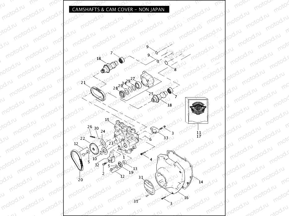 CAMSHAFTS & CAM COVER 110â¢
