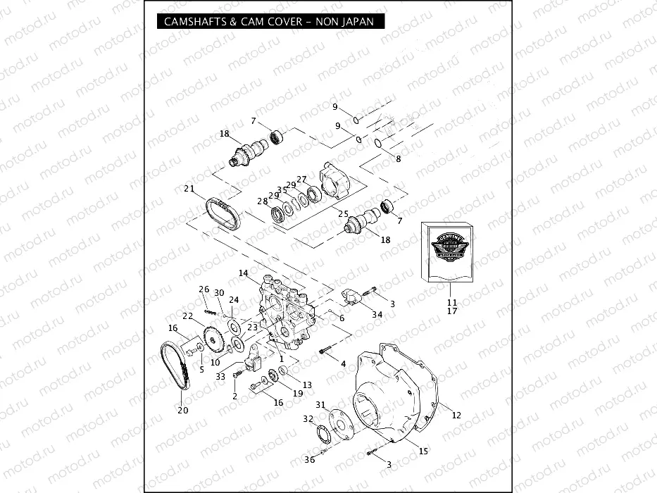 CAMSHAFTS & CAM COVER 110â¢ - NON JAPAN