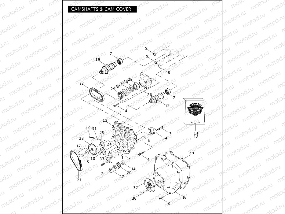 CAMSHAFTS & CAM COVER - TWIN CAM 103â¢