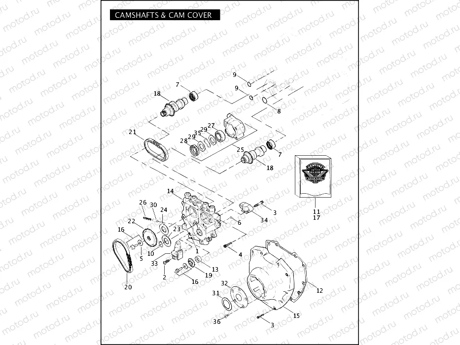 CAMSHAFTS & CAM COVER - TWIN CAM 110â¢