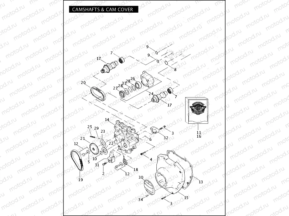 CAMSHAFTS & CAM COVER - TWIN CAM 110â¢