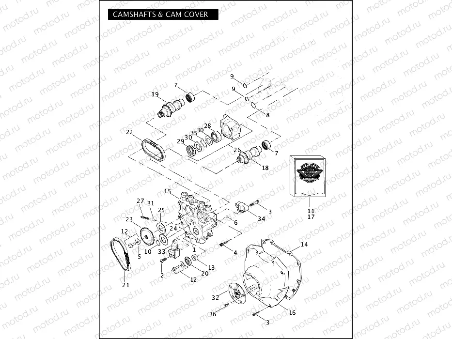 CAMSHAFTS & CAM COVER - TWIN CAM 96â¢