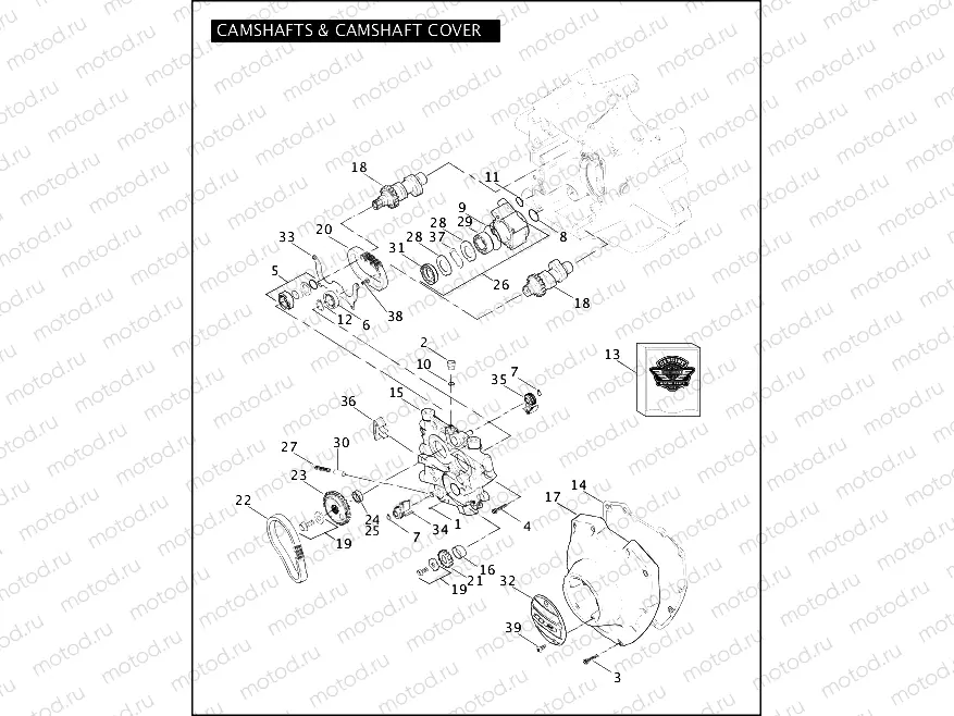 CAMSHAFTS & CAMSHAFT COVER - TWIN CAM 103â¢ (1 OF 2)
