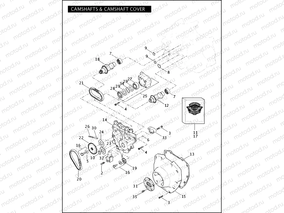 CAMSHAFTS & CAMSHAFT COVER - TWIN CAM 103â¢ (1 OF 2)