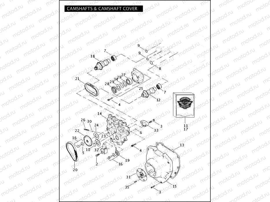 CAMSHAFTS & CAMSHAFT COVER - TWIN CAM 103â¢