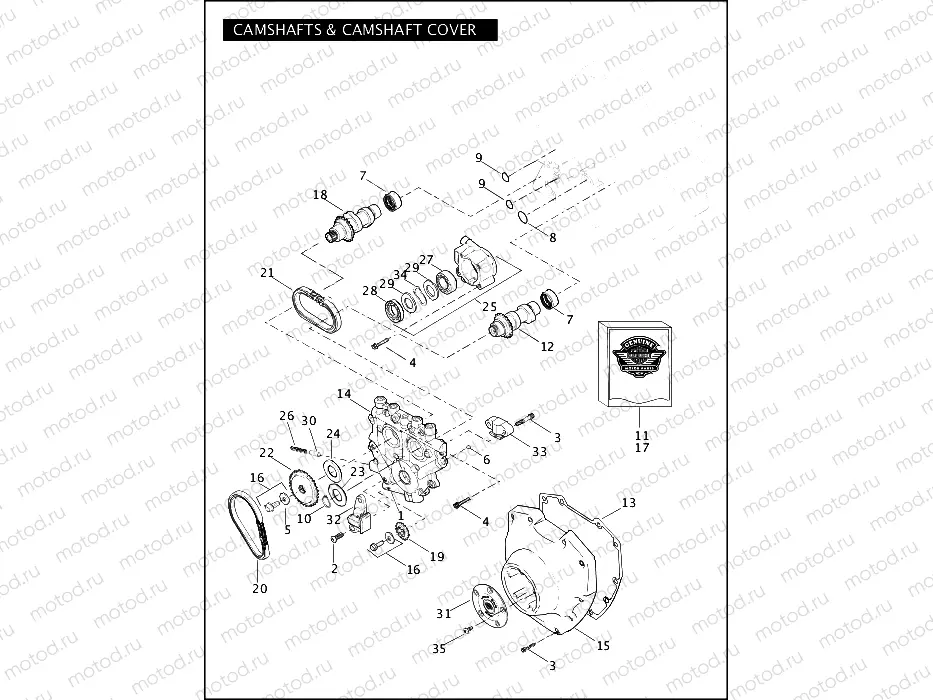 CAMSHAFTS & CAMSHAFT COVER - TWIN CAM 103â¢