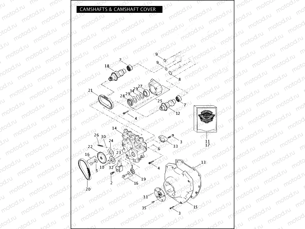 CAMSHAFTS & CAMSHAFT COVER - TWIN CAM 103â¢