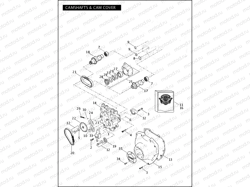 CAMSHAFTS & CAMSHAFT COVER - TWIN CAM 103â¢