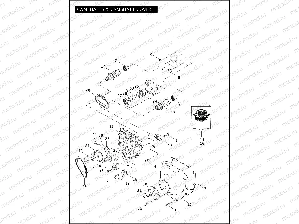 CAMSHAFTS & CAMSHAFT COVER - TWIN CAM 110â¢