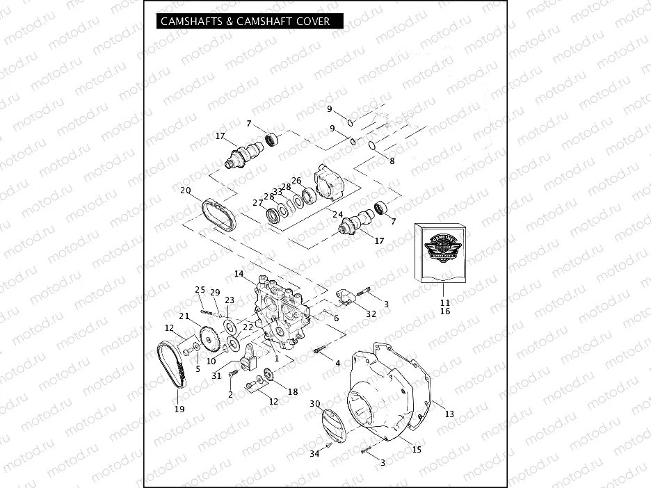 CAMSHAFTS & CAMSHAFT COVER - TWIN CAM 110â¢