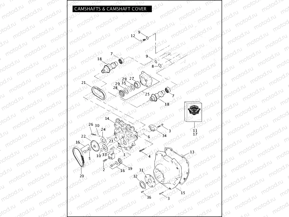 CAMSHAFTS & CAMSHAFT COVER - TWIN CAM 110â¢