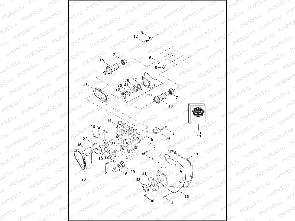 CAMSHAFTS & CAMSHAFT COVER - TWIN CAM 110â¢