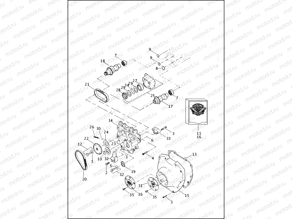 CAMSHAFTS & CAMSHAFT COVER - TWIN CAM 96â¢ (2 OF 2)