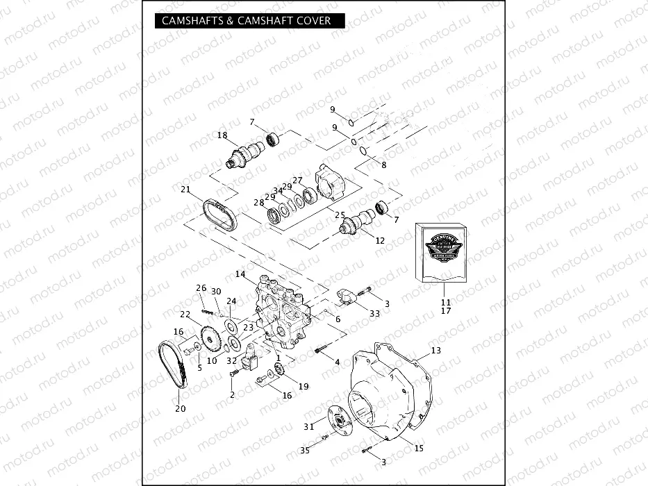 CAMSHAFTS & CAMSHAFT COVER - TWIN CAM 96â¢
