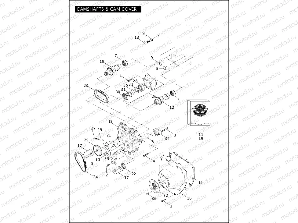 CAMSHAFTS & CAMSHAFT COVER - TWIN CAM 96â¢