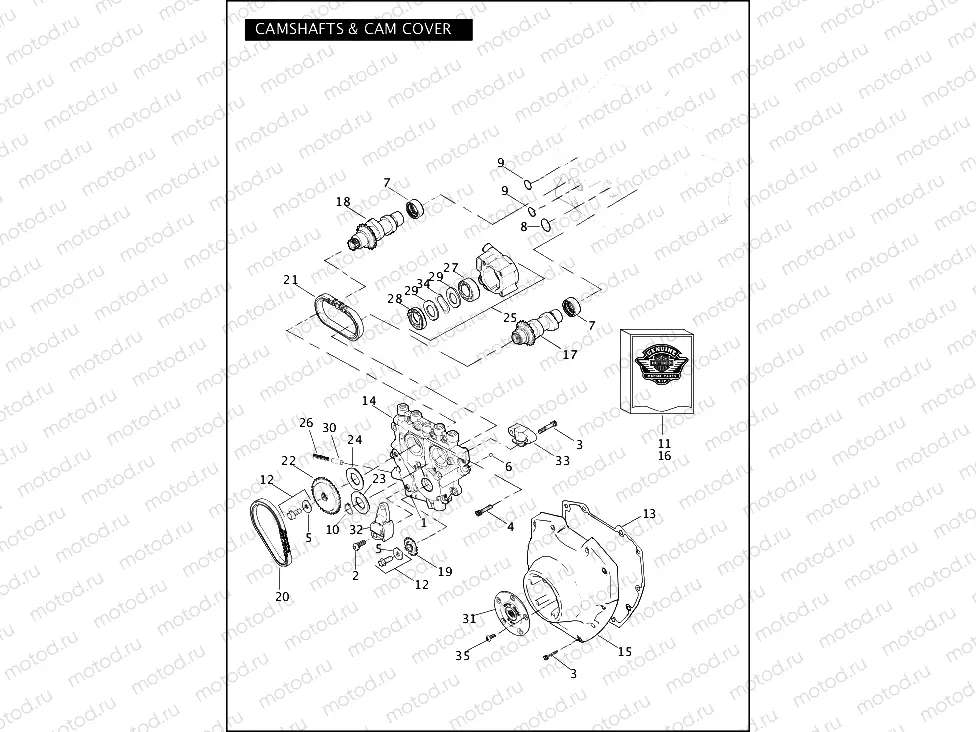 CAMSHAFTS & CAMSHAFT COVER - TWIN CAM 96â¢