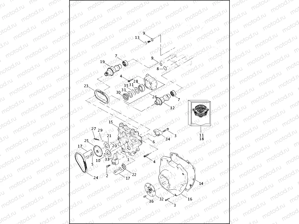 CAMSHAFTS & CAMSHAFT COVER - TWIN CAM 96â¢
