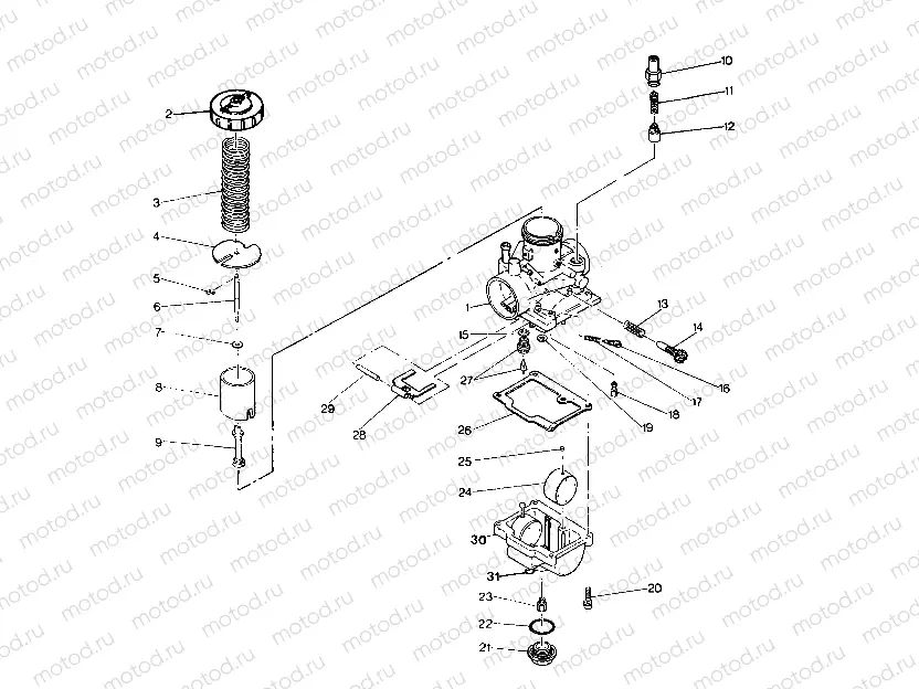 CARBURETOR ASSEMBLY 250 2x4 - Update (4919781978036A) | CARBURETOR ASSEMBLY 250 2x4 - Update (4919781978036A)