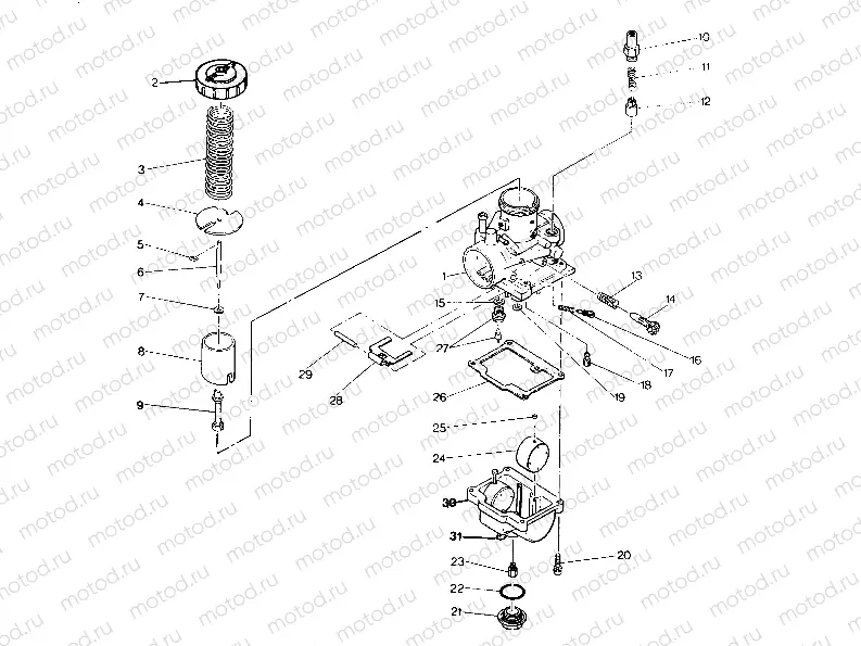 CARBURETOR ASSEMBLY 250 4X4 - Update (4919791979044A) | CARBURETOR ASSEMBLY 250 4X4 - Update (4919791979044A)