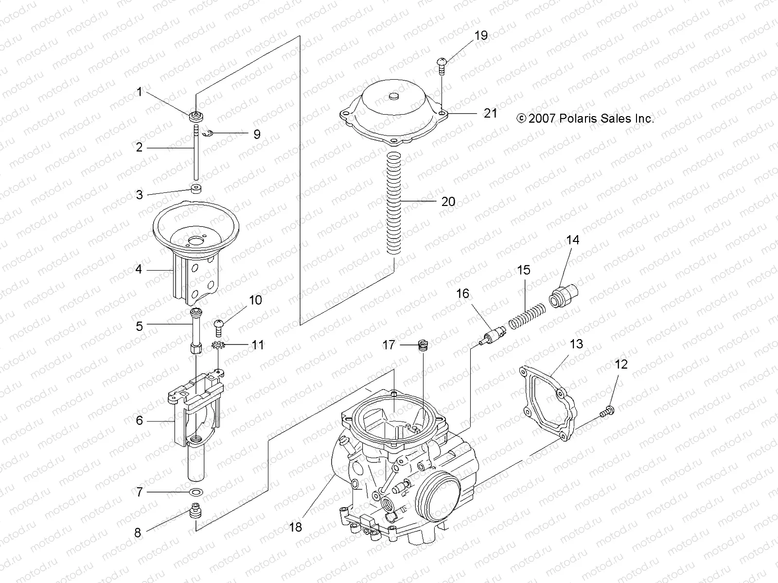 CARBURETOR | CARBURETOR, UPPER - A06LB27FA/LD27FB (49ATVCARB07HAWK)