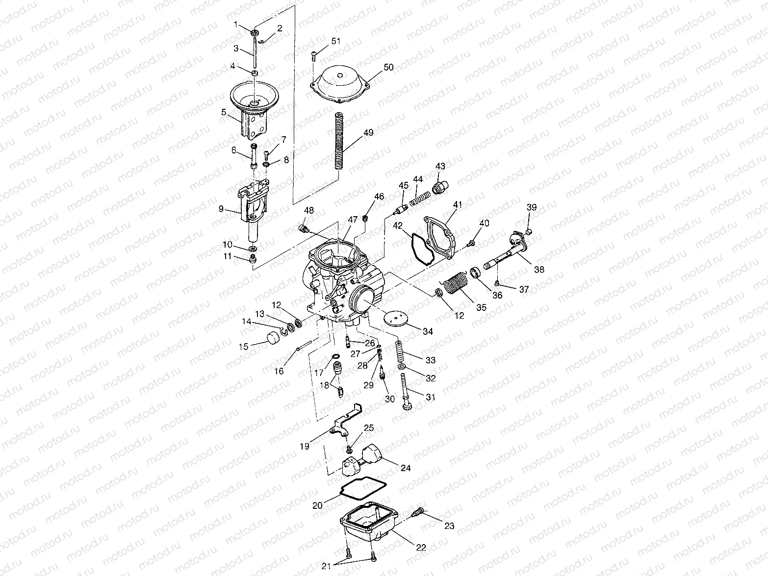 CARBURETOR  XPLORER 500 W97CD50A (4941354135D009) | CARBURETOR  XPLORER 500 W97CD50A (4941354135D009)