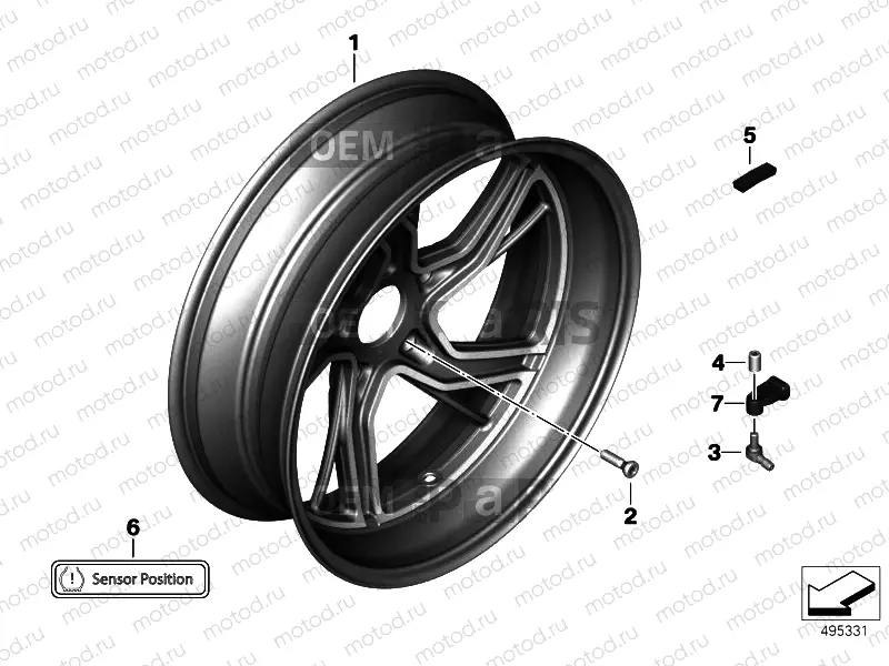 CAST RIM, REAR 2