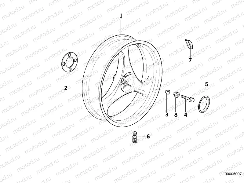 Cast rim, rear