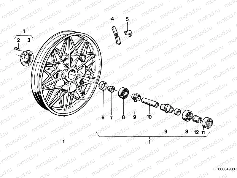 Cast rim silber w. drum brake rear