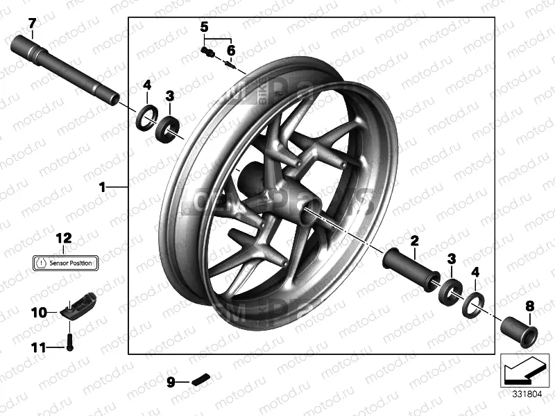 CAST WHEEL, TPM, FRONT