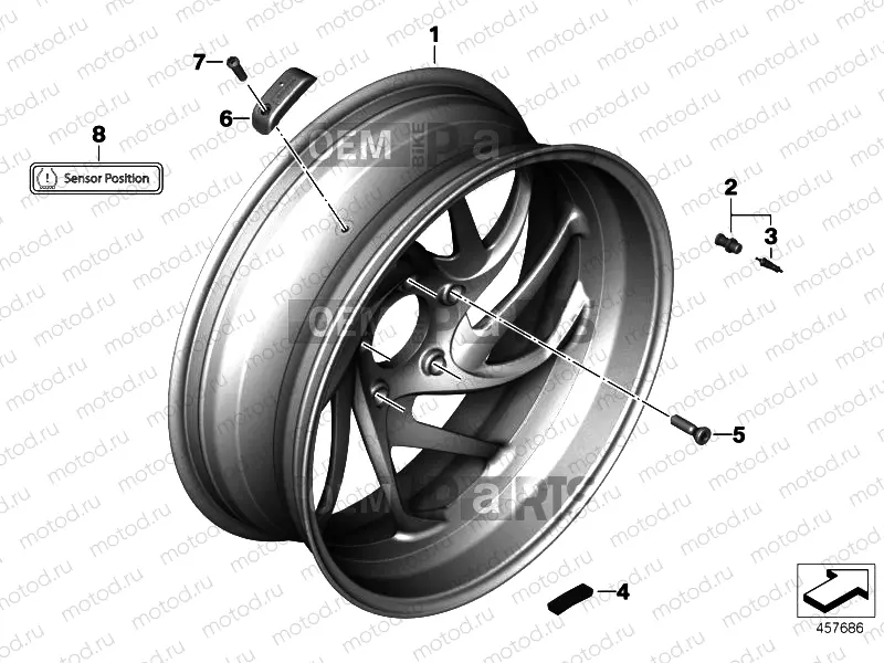 CAST WHEEL, TPM, REAR