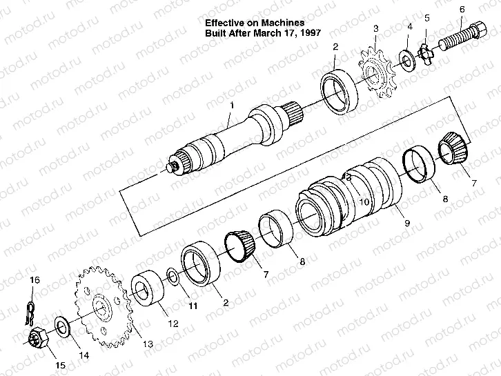 CENTER TIGHTENER (After 3/17/97) Scrambler 500 W97BC50A (4943074307B14A) | CENTER TIGHTENER (After 3/17/97) Scrambler 500 W97BC50A (4943074307B14A)