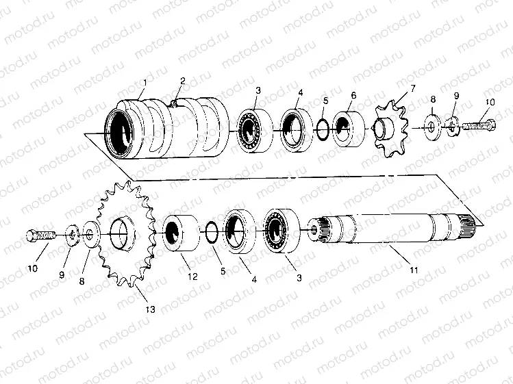 CENTER TIGHTENER ASSEMBLY 6x6 400L | CENTER TIGHTENER ASSEMBLY 6x6 400L, U.S. W 958740, SWEDISH S958740 and NORW (4930273027C005)